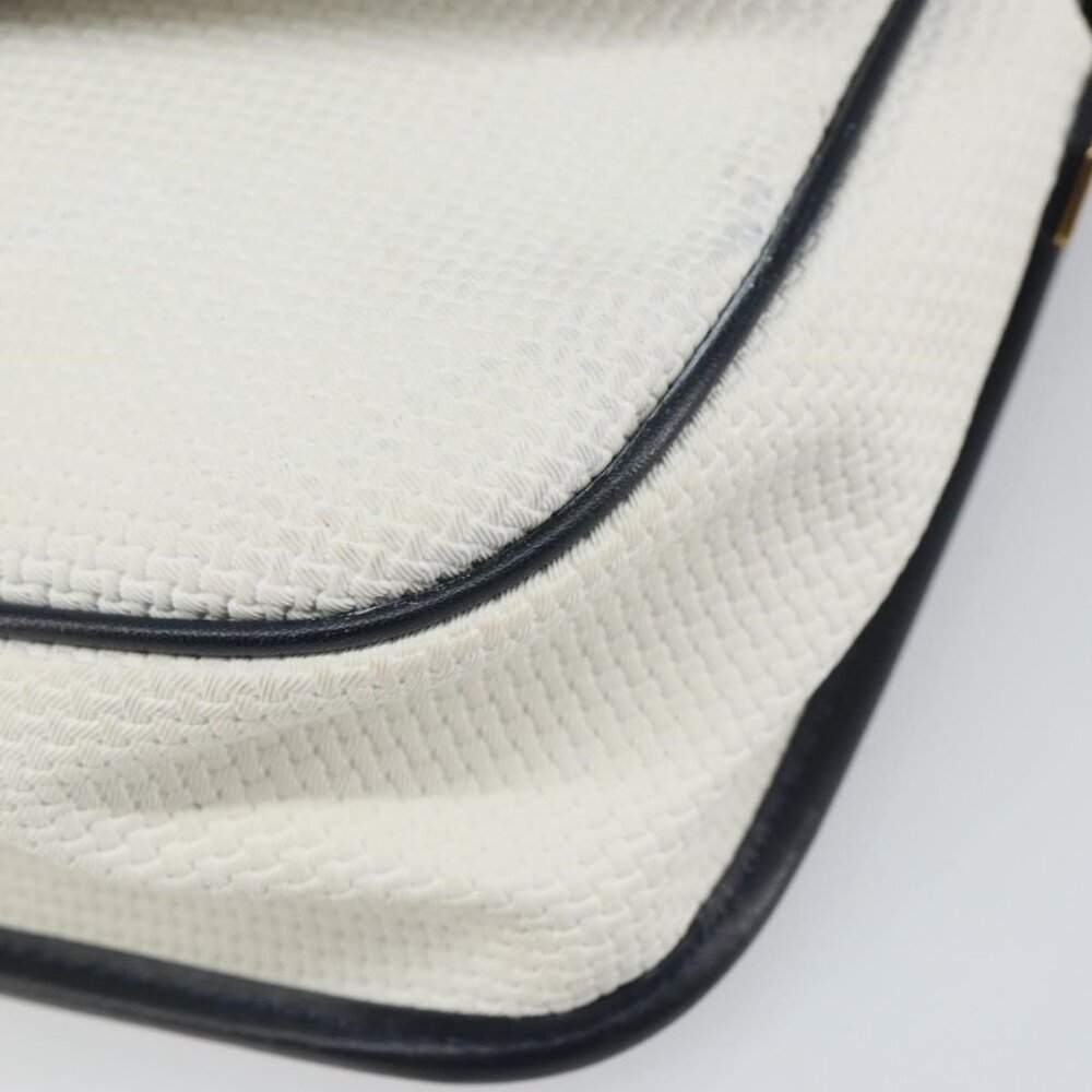 Authentic SAINT LAURENT Shoulder Bag PVC White Gold - Picture 6 of 16